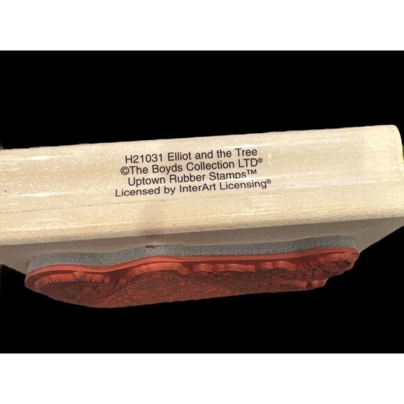 The Boyds Collection Elliot And The Tree Wooden Stamp, Teddy Bear Christmastime - Picture 3 of 5